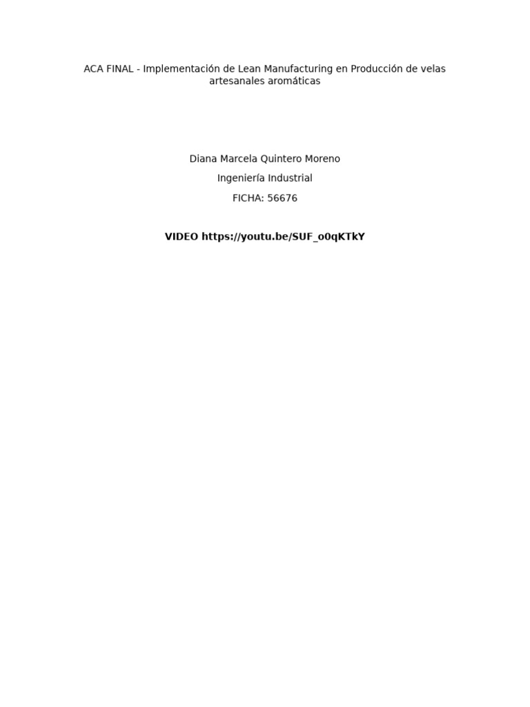 Aca Final Lean Manufacturing | PDF
