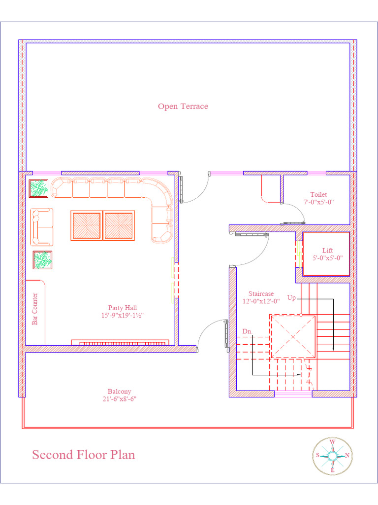 Second Floor Plan with Balcony Layout | PDF