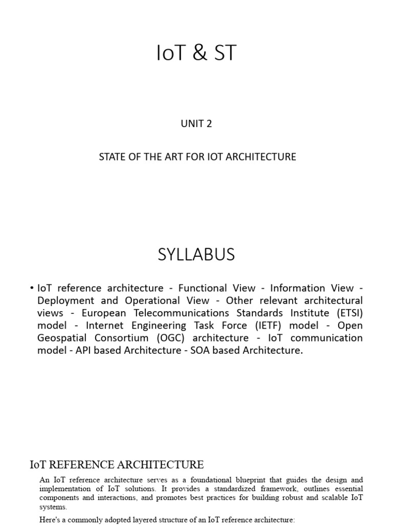 IoT Reference Architecture Overview | PDF | Internet Of Things ...