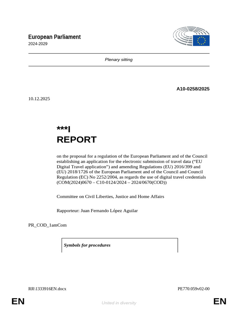 EU Digital Travel Application Regulation | PDF | Identity Document ...