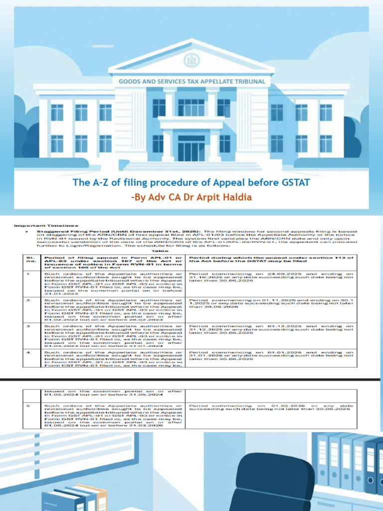 GSTAT Appeal Filing Procedures Guide | PDF | Affidavit | Tribunal