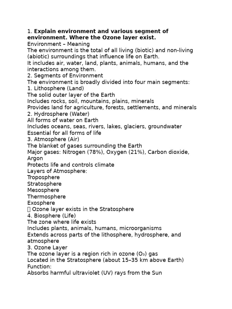 1. Explain Environment and Var | PDF | Natural Environment | Earth Sciences