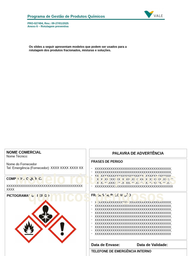 PRO-027494 - 09 - Anexo 6 - Rotulagem Preventiva | PDF | Química