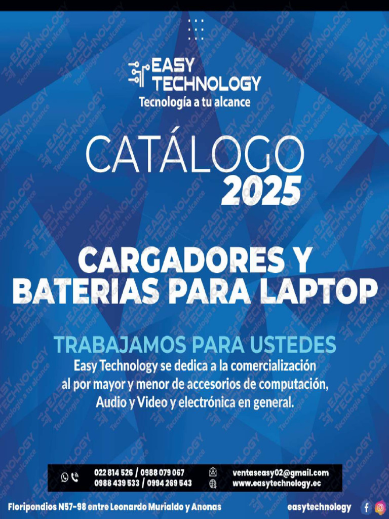 Catalogo Easy Technology Cargadores y Baterias v25.10.24 | PDF