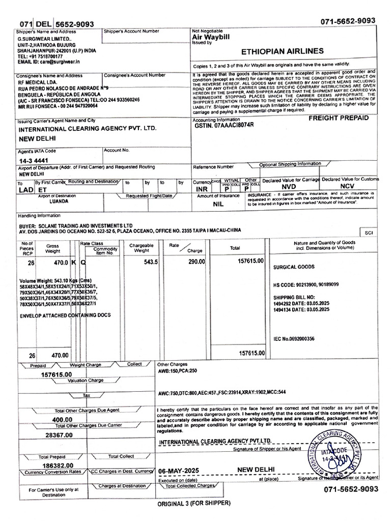 9093 Lad Finasl Mawb Copy | PDF