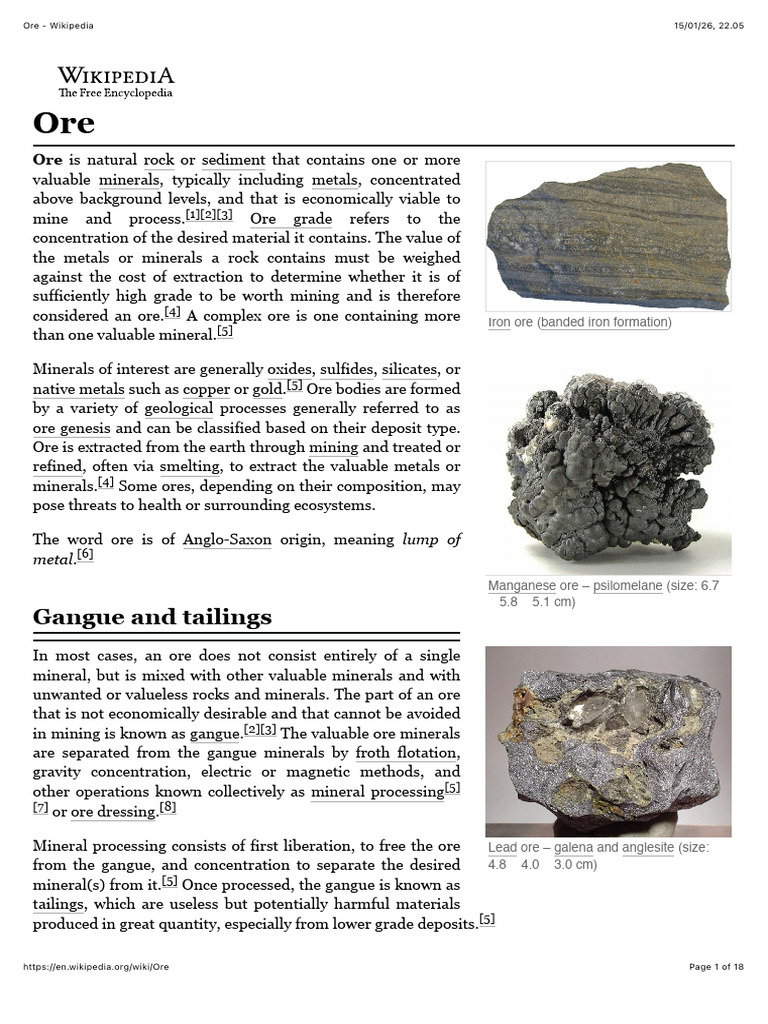 Understanding Ore: Types and Processes | PDF | Ore | Geology