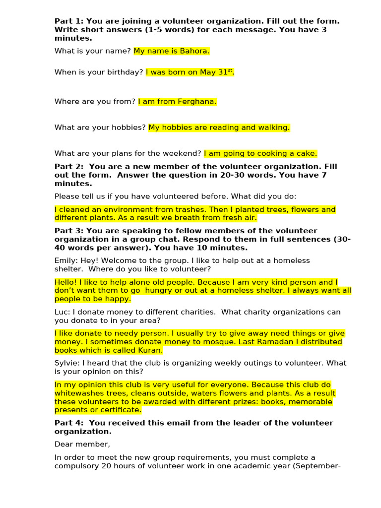 Aptis Writing Task 3 Bahora | PDF