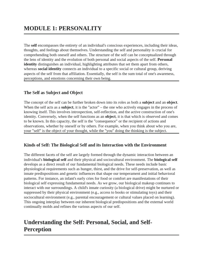 MODULE 1 | PDF | Self Efficacy | Psychology