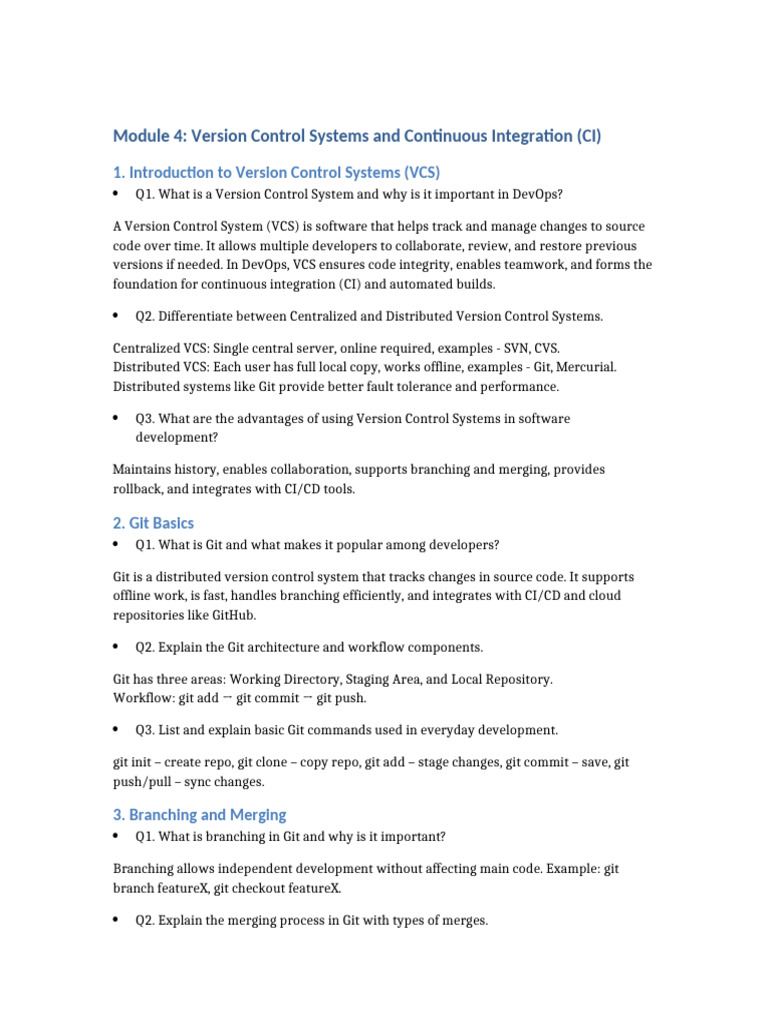 Module 4 Version Control and CI | PDF | Version Control | Computing