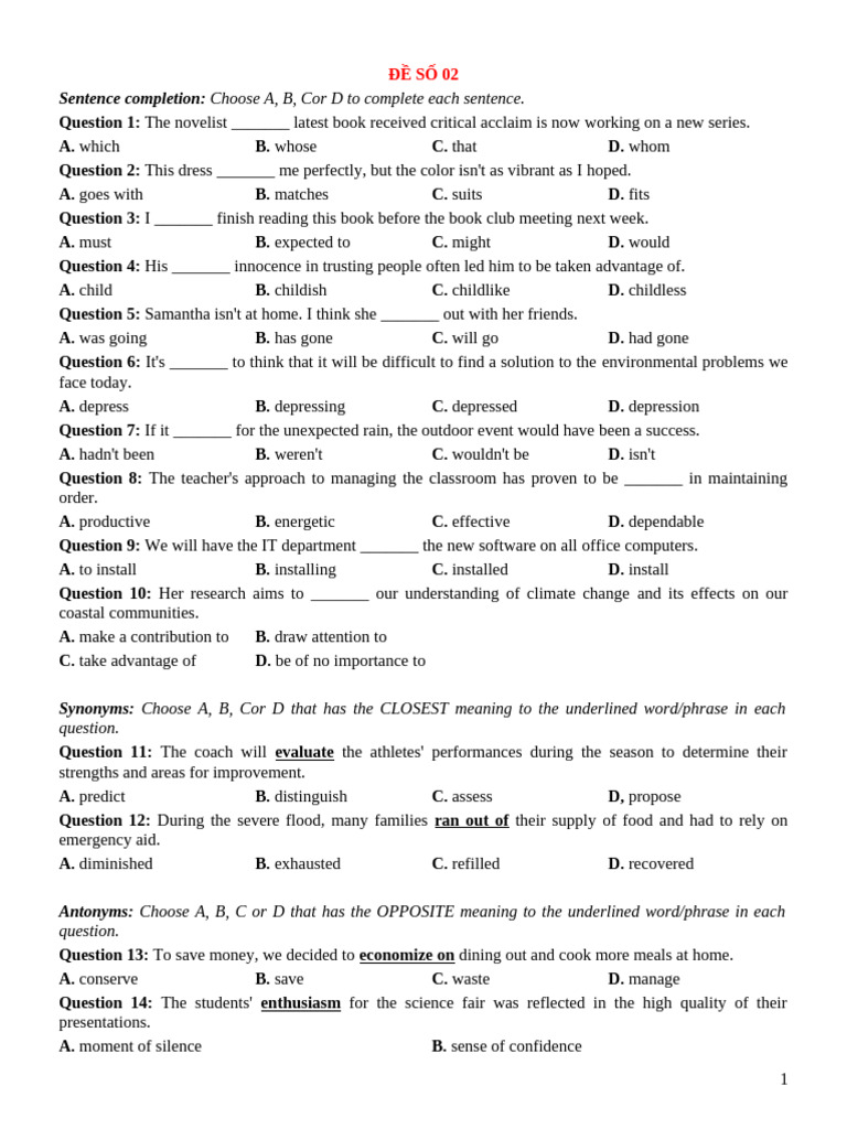 Sentence Completion and Dialogue Exercises | PDF | Sustainability ...