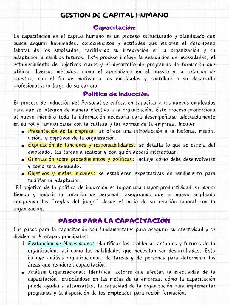 Capacitación Efectiva en Capital Humano | PDF | El establecimiento de ...