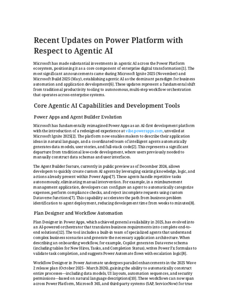 Microsoft Power Platform's Agentic AI Innovations | PDF | Artificial ...