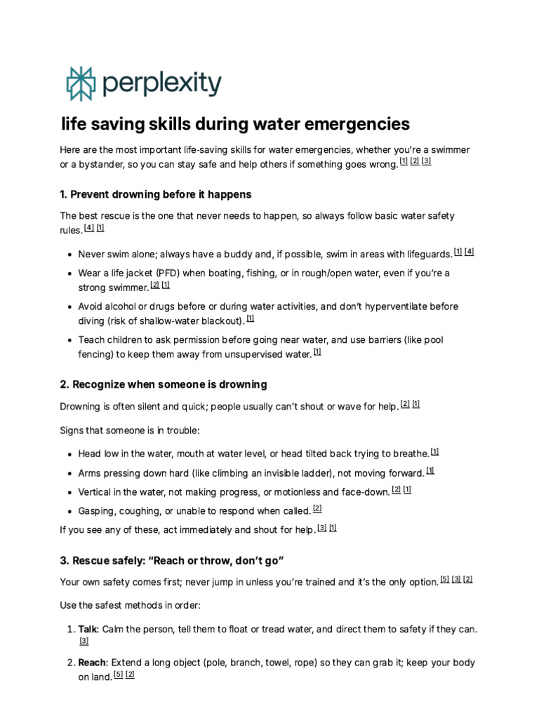 Essential Water Safety and Rescue Skills | PDF | Cardiopulmonary ...