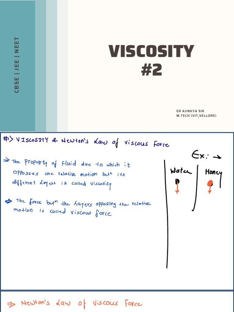 Understanding Viscosity in Fluids | PDF | Viscosity | Force