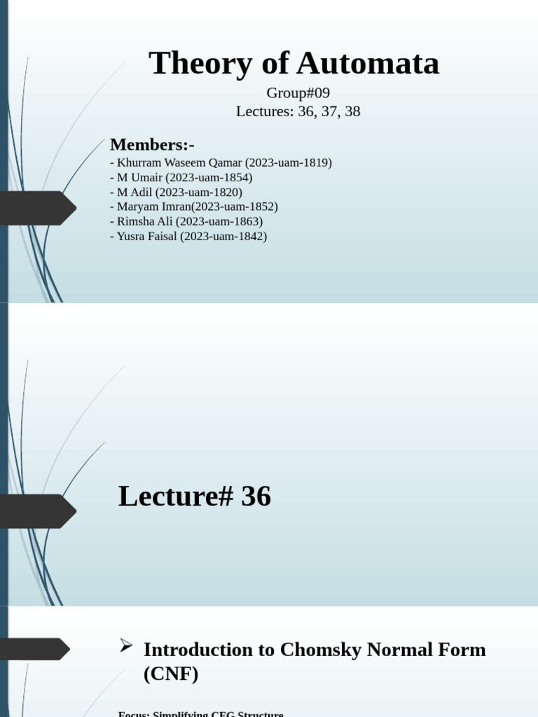 Theory of Automata .... group 9 | PDF | Grammar | Formalism (Deductive)