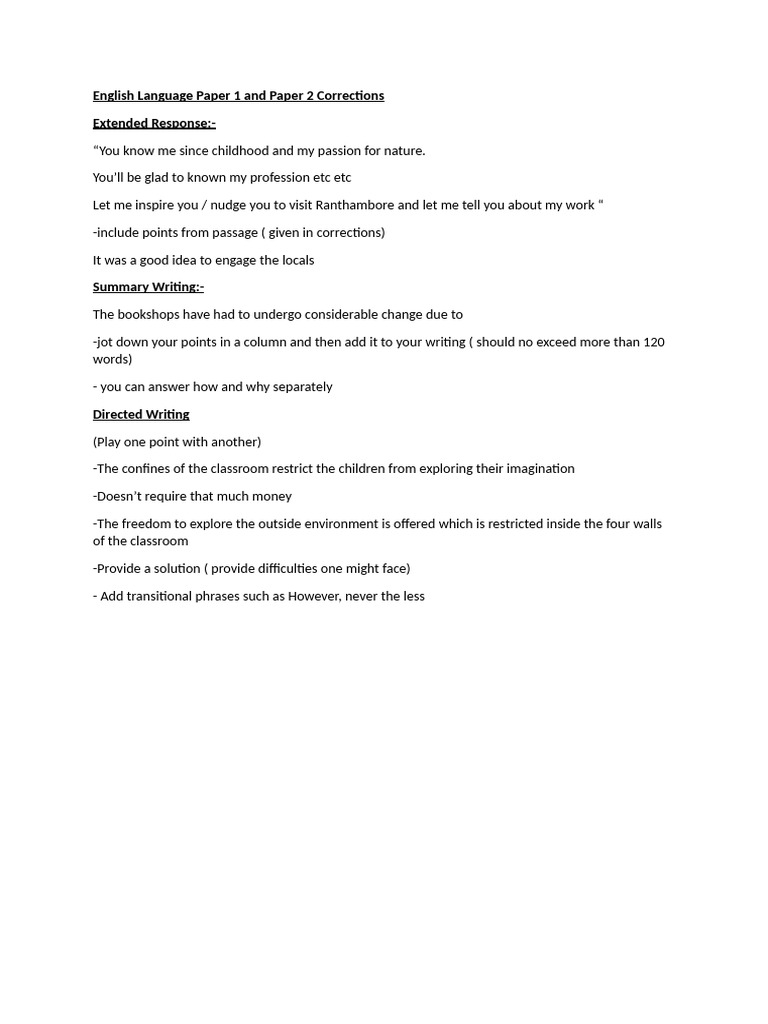 English Language Corrections G9 - Copy | PDF