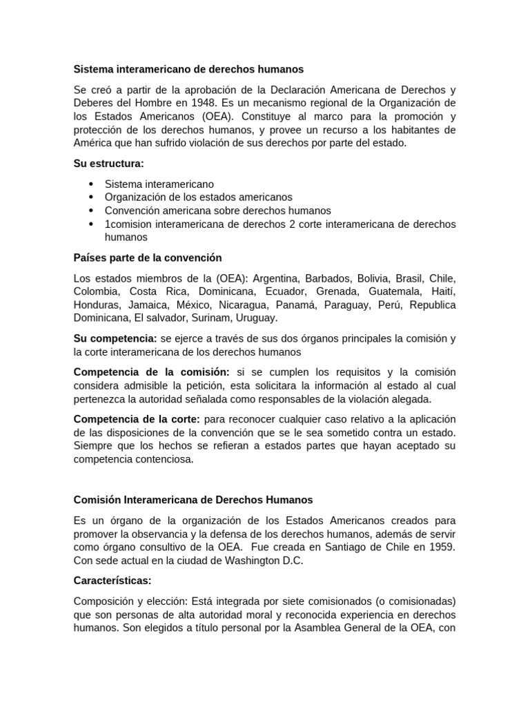 Sistema Interamericano de Derechos Humanos | PDF | Justicia | Crimen y ...