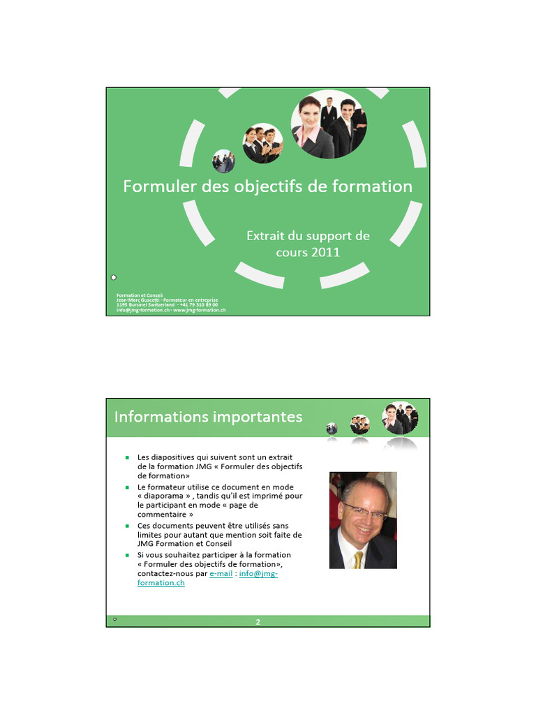 Objectifs de formation : Guide pratique | PDF