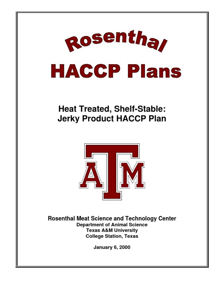 Jerky HACCP PDF Jerky Smoking (Cooking)