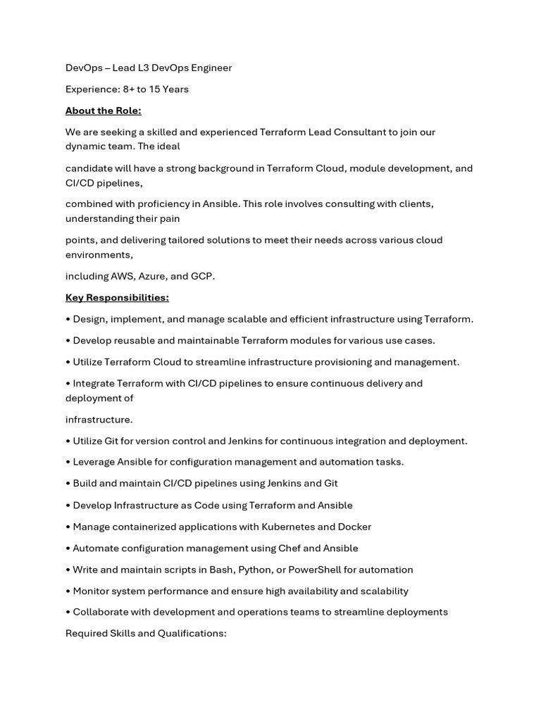 DevOps – L3 DevOps Engineer | PDF | Cloud Computing | Software