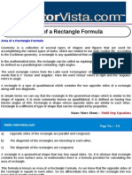 Area of A Rectangle Formula