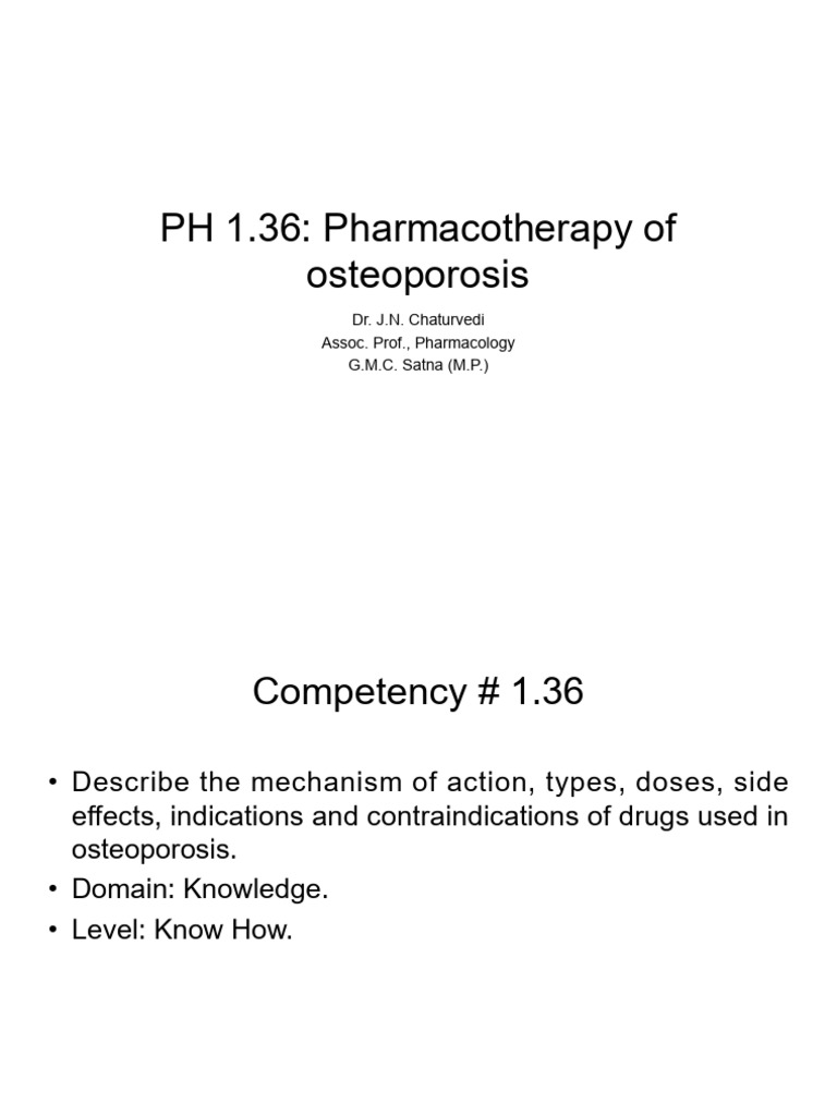 Osteoporosis Pharmacotherapy Overview | PDF | Vitamin D | Osteoporosis