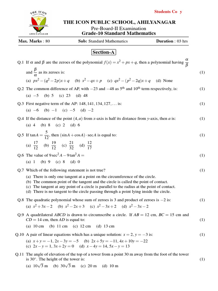 Std Copy Grd-10 Std Math Pb-2 Jan 26 | PDF | Circle | Sphere