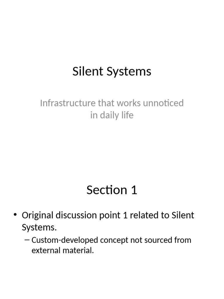 Understanding Silent Systems in Life | PDF