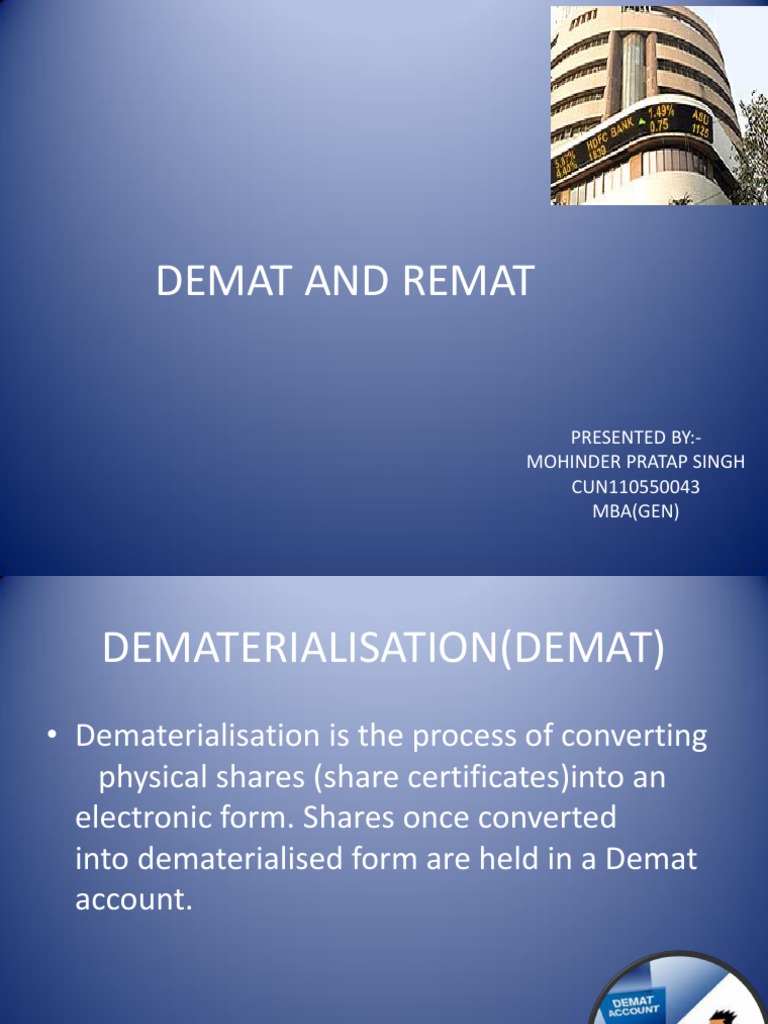 Demat and Remat Account Guide | PDF | Securities (Finance) | Corporations