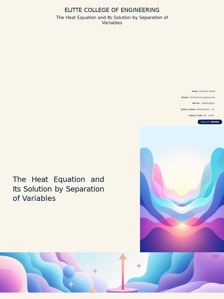 Heat Equation Solutions via Separation | PDF | Ordinary Differential ...