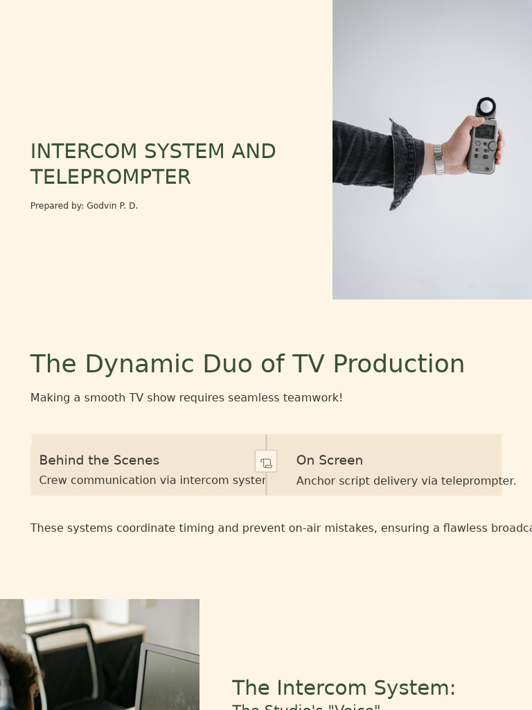 Intercom System and Teleprompter | PDF