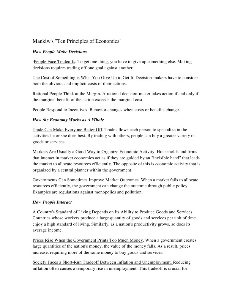 Key Economic Principles Explained | PDF | Economics | Utility