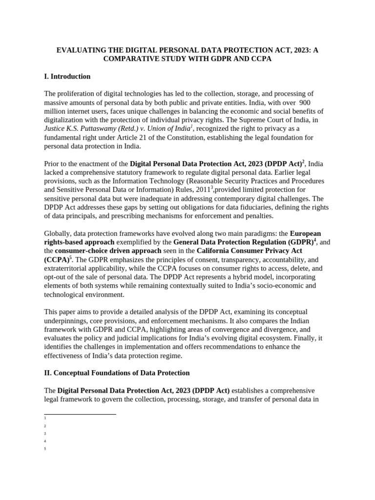 India’s Digital Data Protection Act 2023 | PDF | Regulatory Compliance ...
