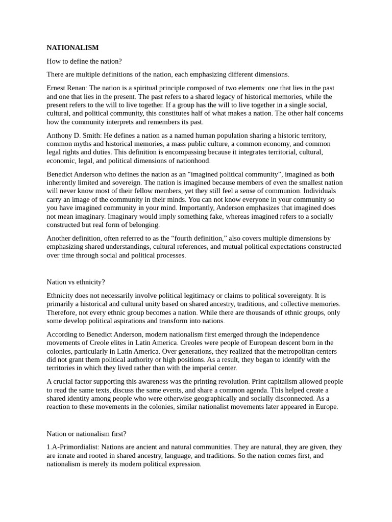 Understanding Nationalism and Its Dimensions | PDF | Fascism | Nation