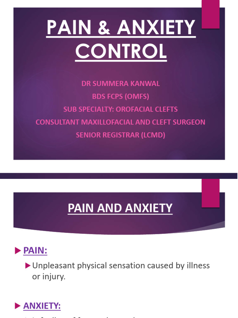 PAIN AND ANXIETY CONTROL Summera | PDF
