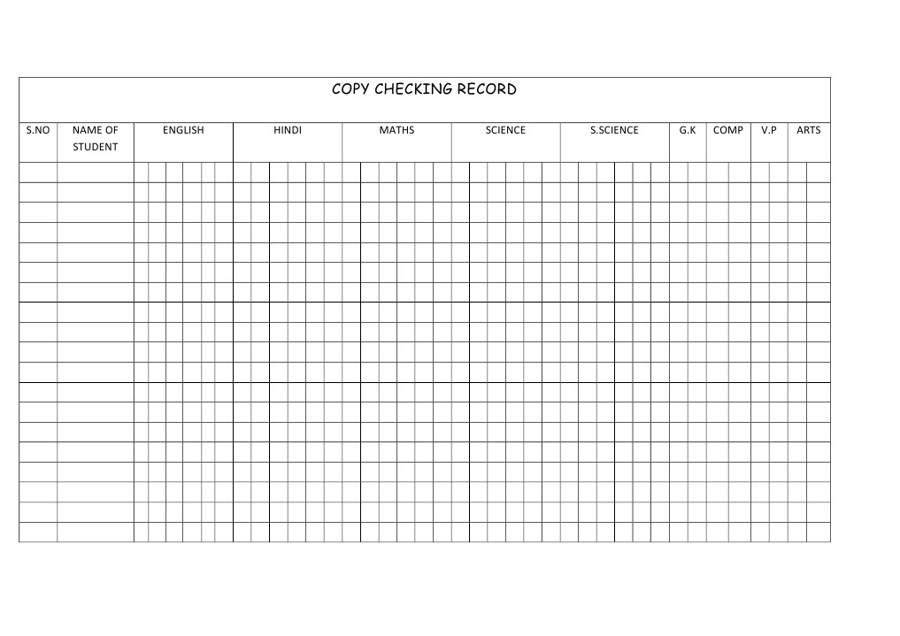 Student Copy Checking Record | PDF