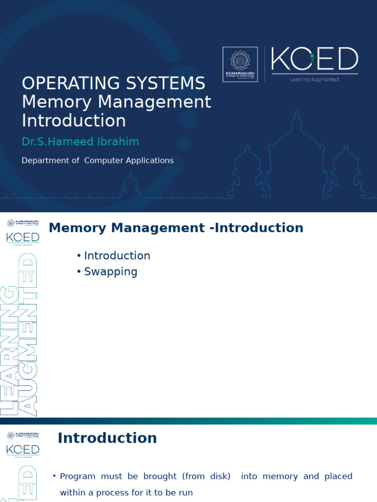 Unit 4 01 Memory Management Introduction | PDF | Computer Data Storage ...