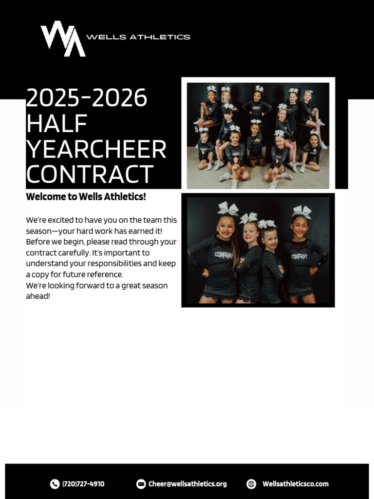 2025-2026 Wells Athletics Cheer Contract | PDF | Clothing | Credit Card