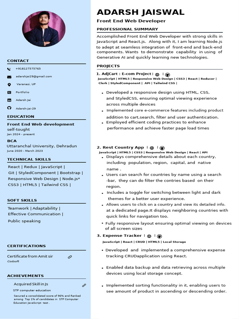 Front End Developer Portfolio Overview | PDF | Web Design | World Wide Web