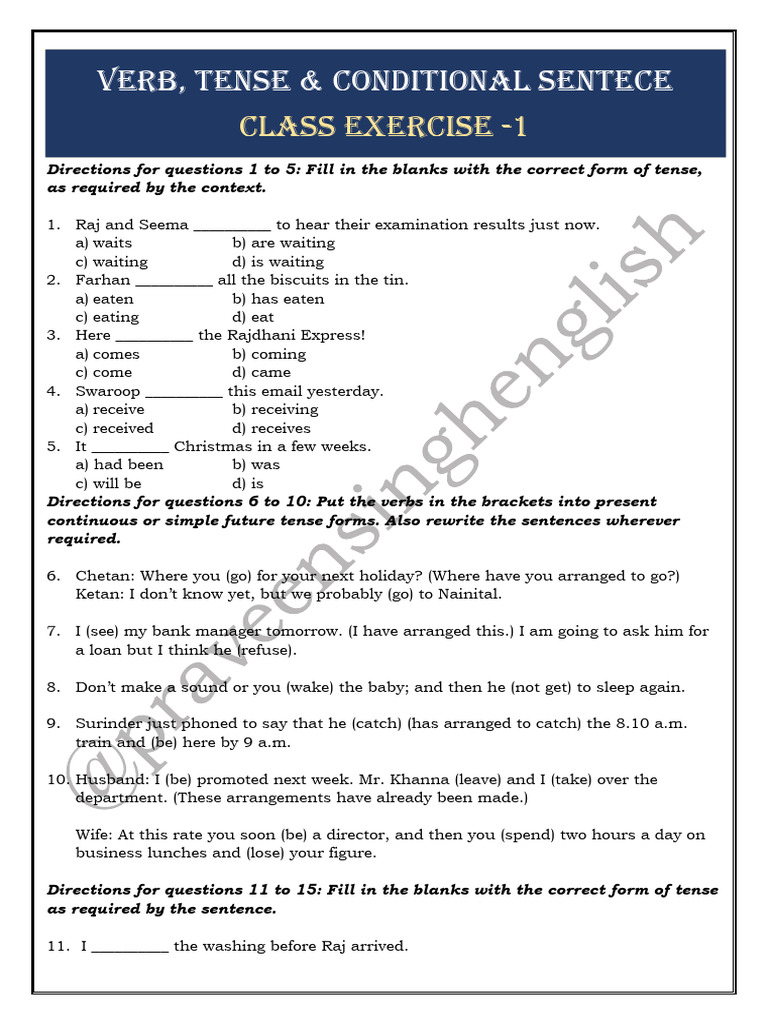 Tense Correction Exercises for Students | PDF | Grammar | Linguistics