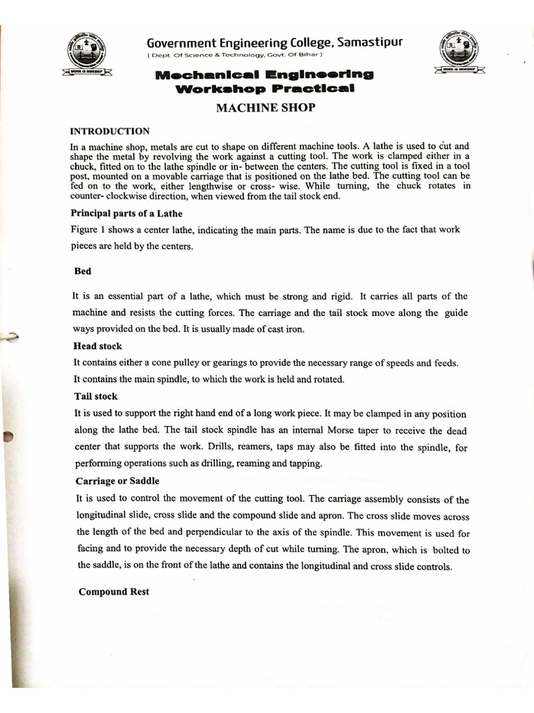 Machine Shop | PDF