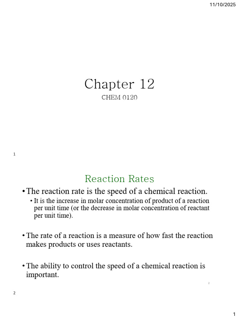 Understanding Reaction Rates in Chemistry | PDF | Reaction Rate ...