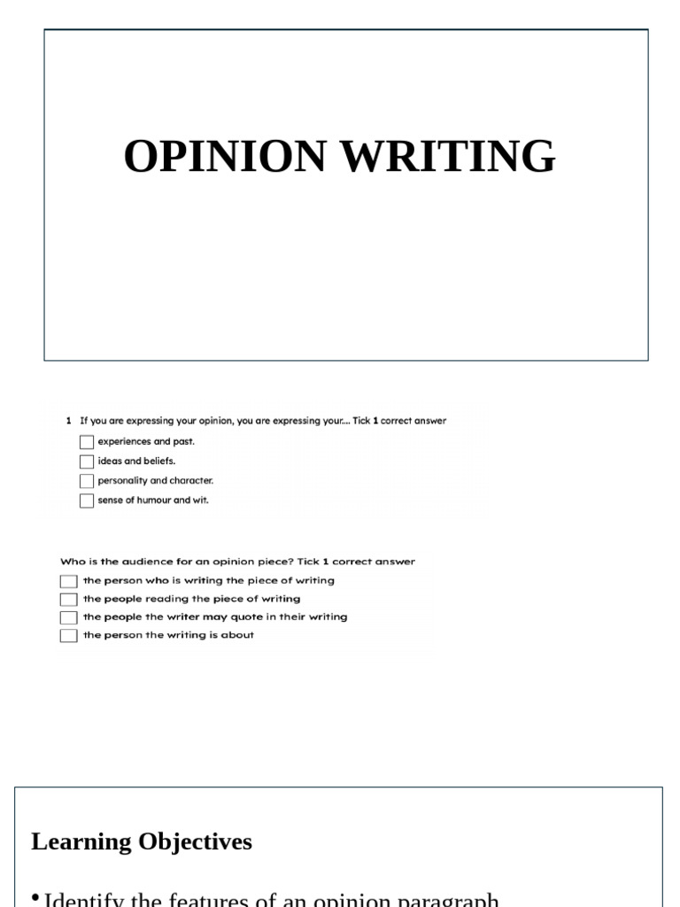 Opinion Writing Grade 71768469599 | PDF | Homework | Reason