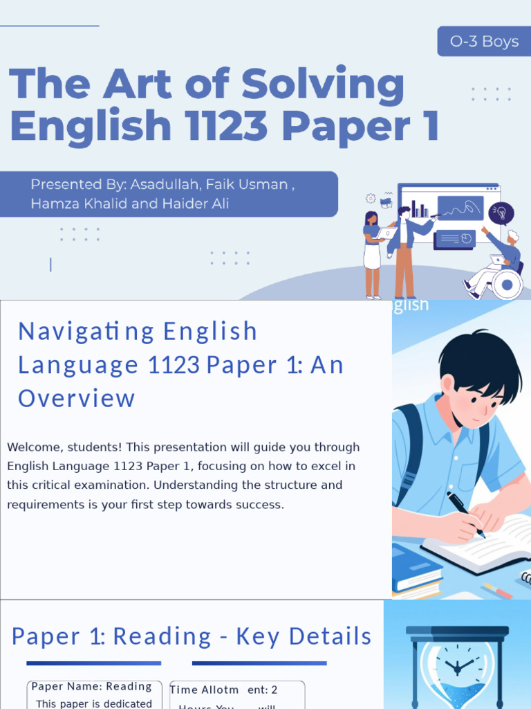 English Language 1123 Paper 1 Guide | PDF | Reading Comprehension
