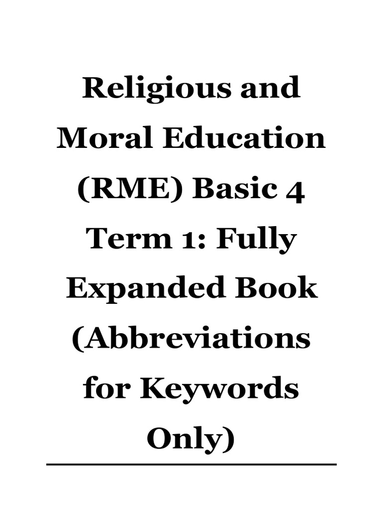 RME Basic 4 Term 1: Key Concepts Guide | PDF | God | Creator Deity