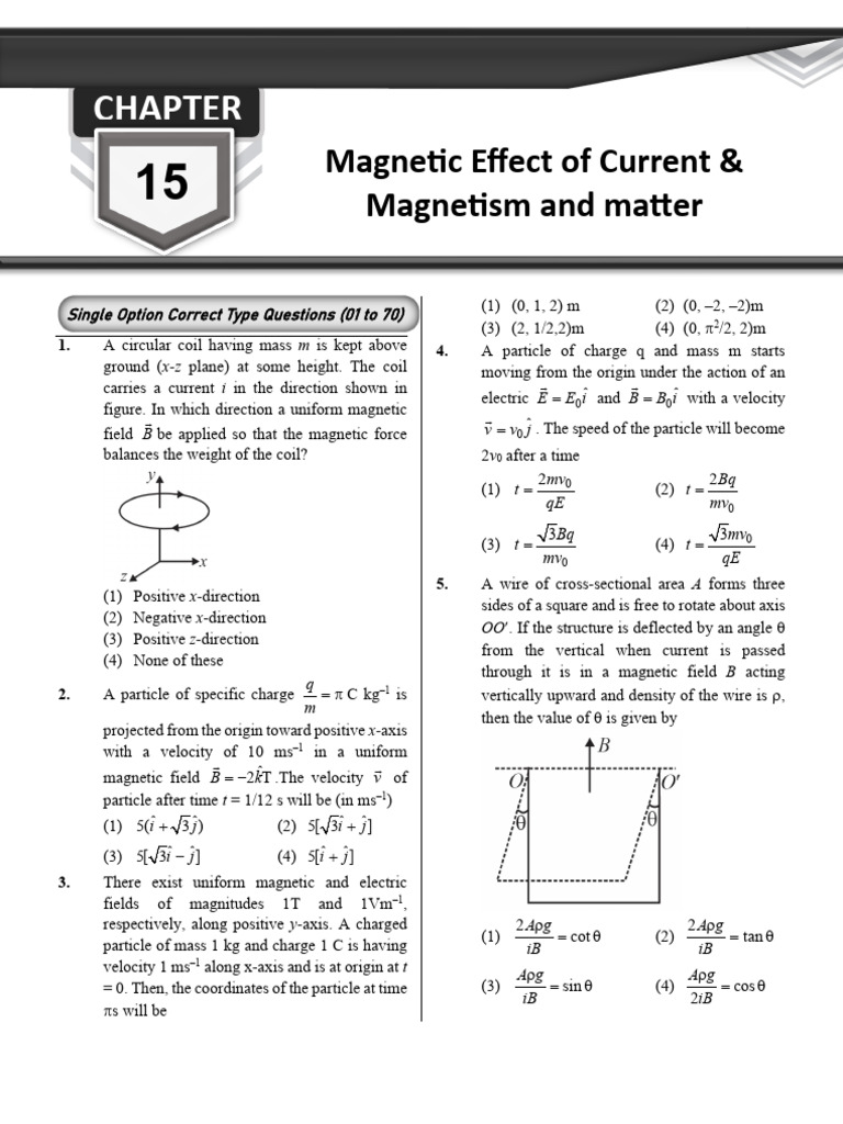 Magnetic Effects of Current and Matter | PDF | Magnetic Field | Force