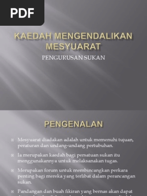 Kaedah Mengendalikan Mesyuarat Pdf