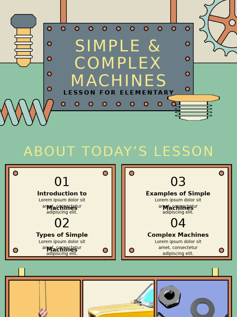 Modern Illustrative Simple and Complex Machines Lesson For Elementary ...