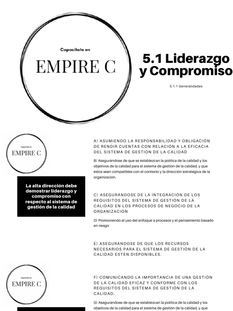 Liderazgo y Compromiso en Calidad | PDF | Gestión de la calidad ...