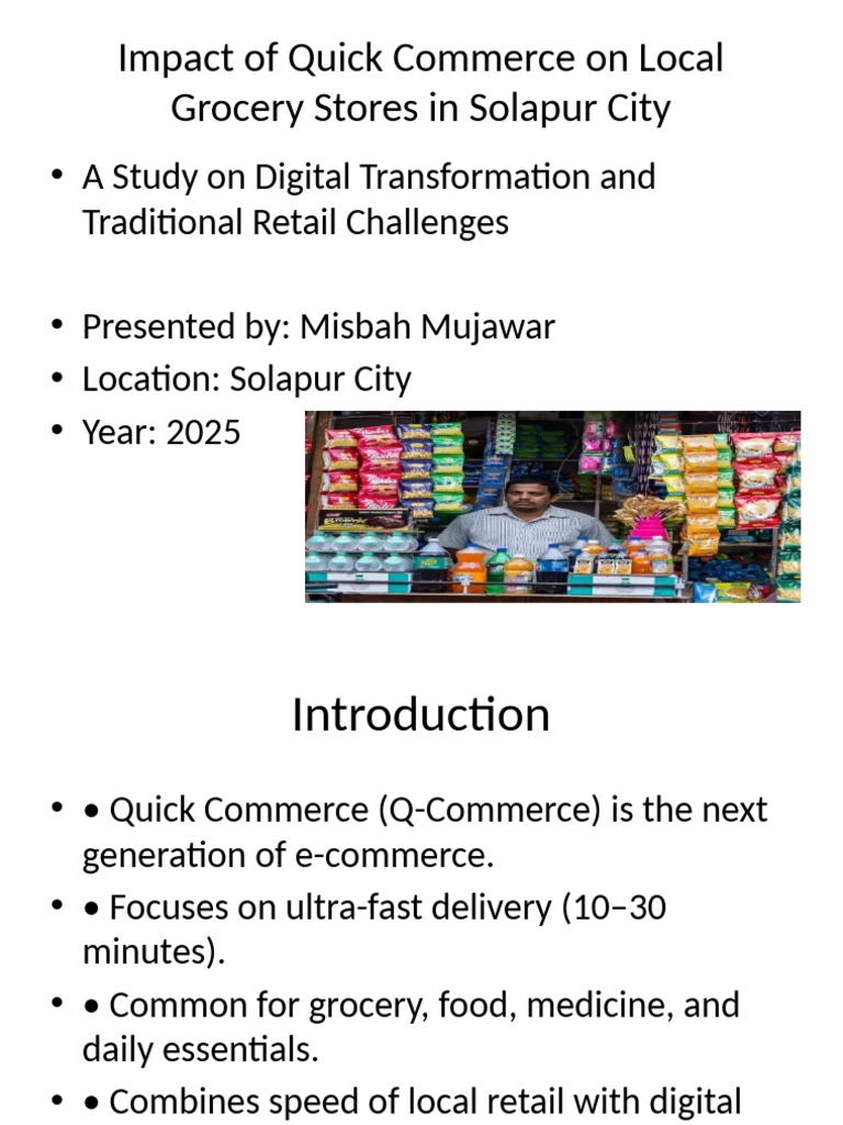 Impact of Quick Commerce on Local Grocery Stores in Solapur City | PDF ...